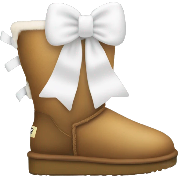 Ugg boots with a white bow on the back  emoji