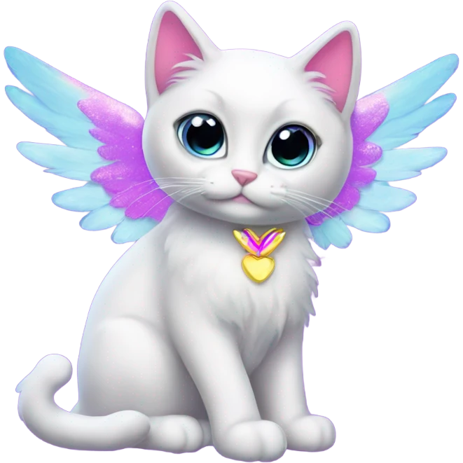 Lisa frank cat with angel wings emoji