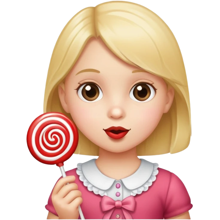 Little girl with lolly pop emoji