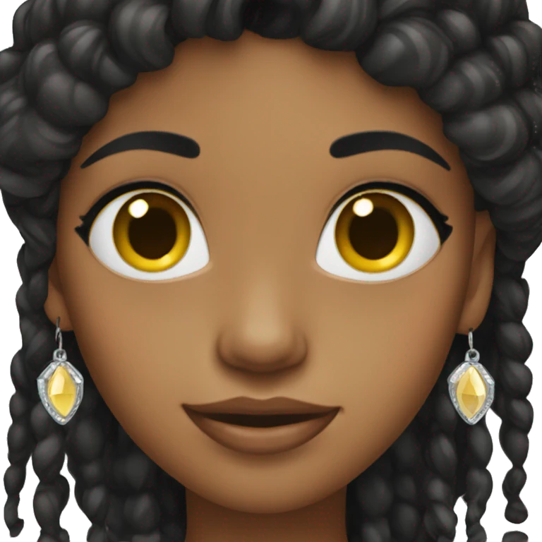 black-haired girl with earrings emoji