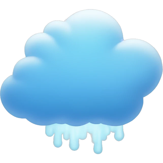 Blue cloud with white tech and middle of it emoji