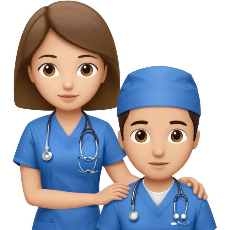 A nurse attending to a patient at the hospital emoji