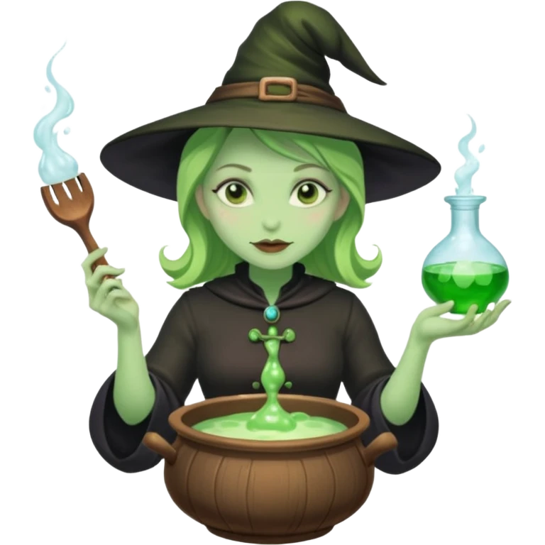 green witch cooking potion emoji