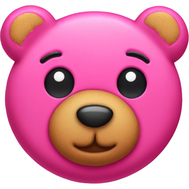 cute hot pink teddy bear cookie emoji