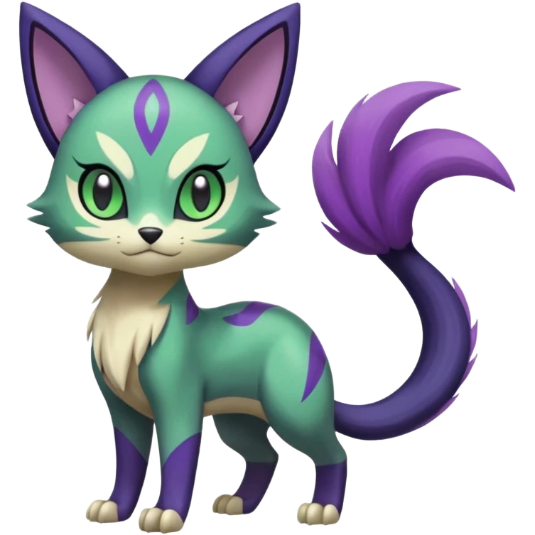 Meloetta-Purrloin-Sprigatito-Nargacuga-Pokémon-Fakémon-fusion-hybrid-creature emoji