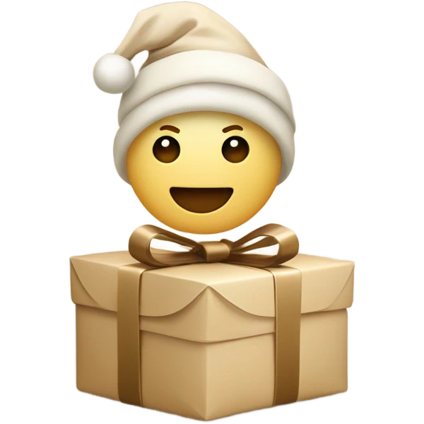 Weihnachtsgeschenk in beige emoji