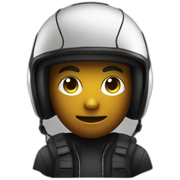 tmax noir sur personne avec casque noir emoji