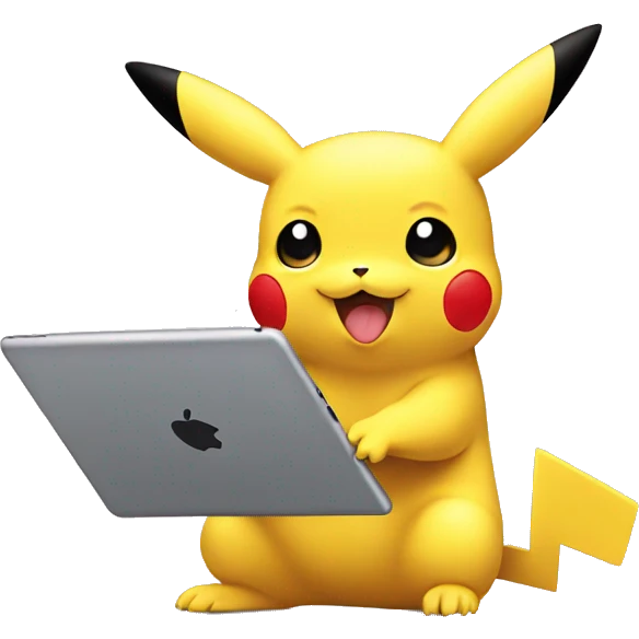 pikachu with an ipad emoji