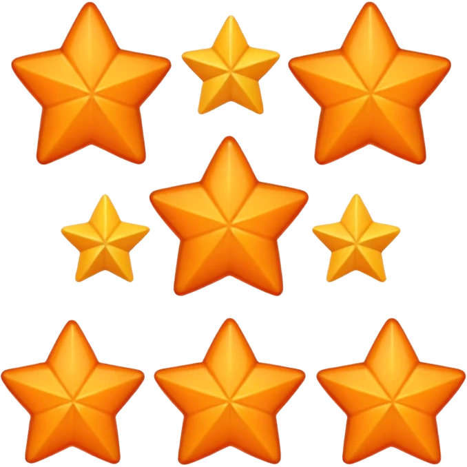 5 solid orange stars in a row emoji