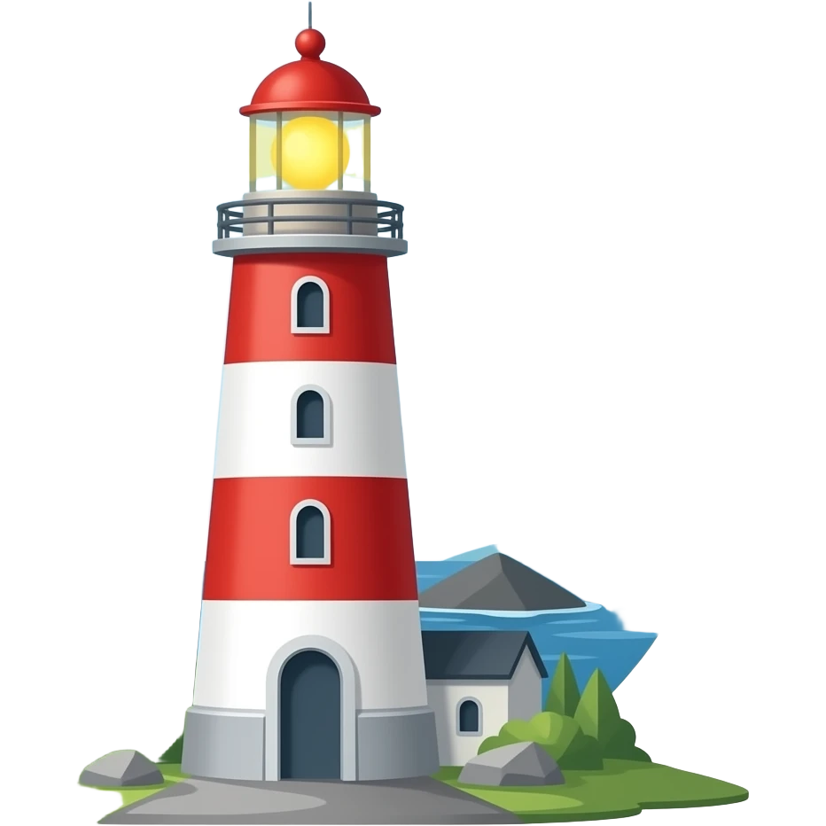 Lighthouse emoji. Emoji style no picture with light emoji