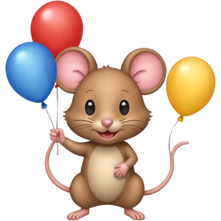 mouse holding balloons emoji