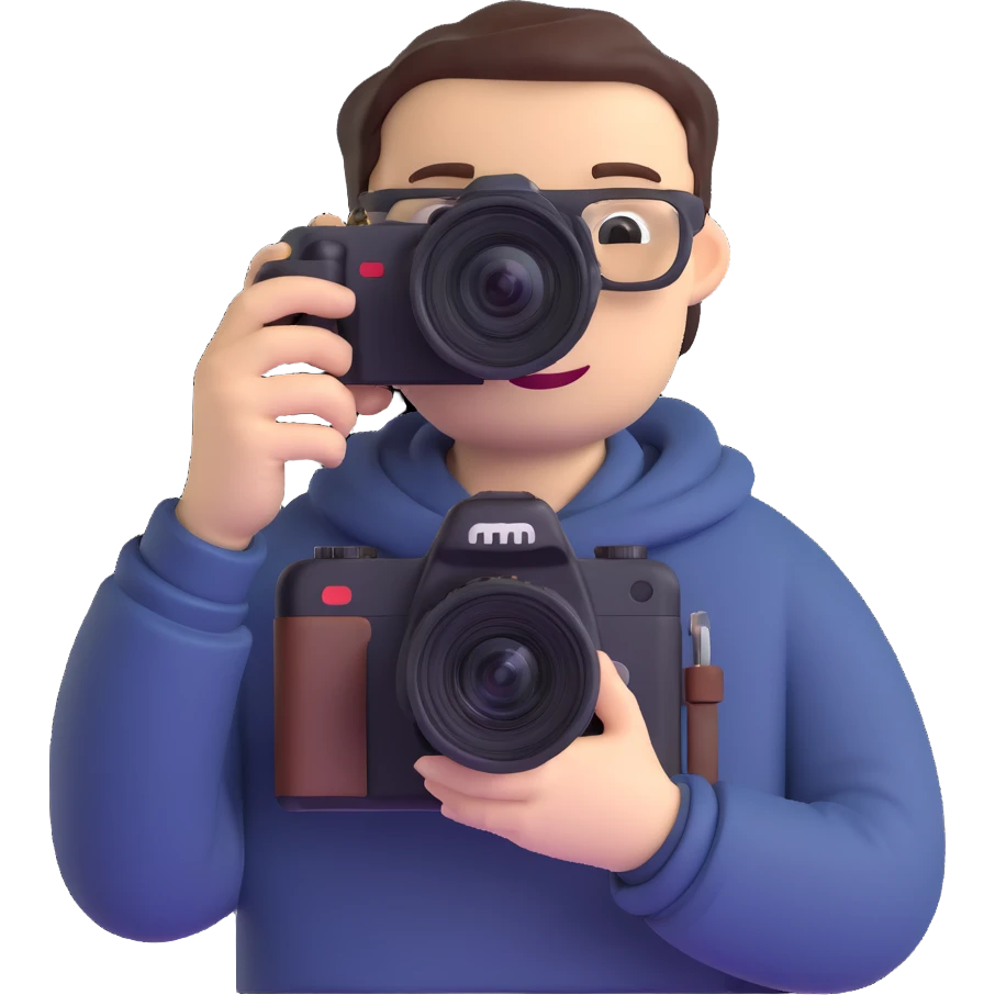 photographer with camera emoji