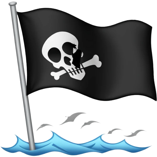 Black white black flag  emoji