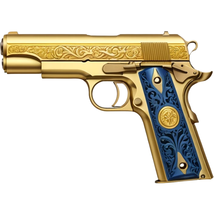 Gold colt 1911 pistol emoji