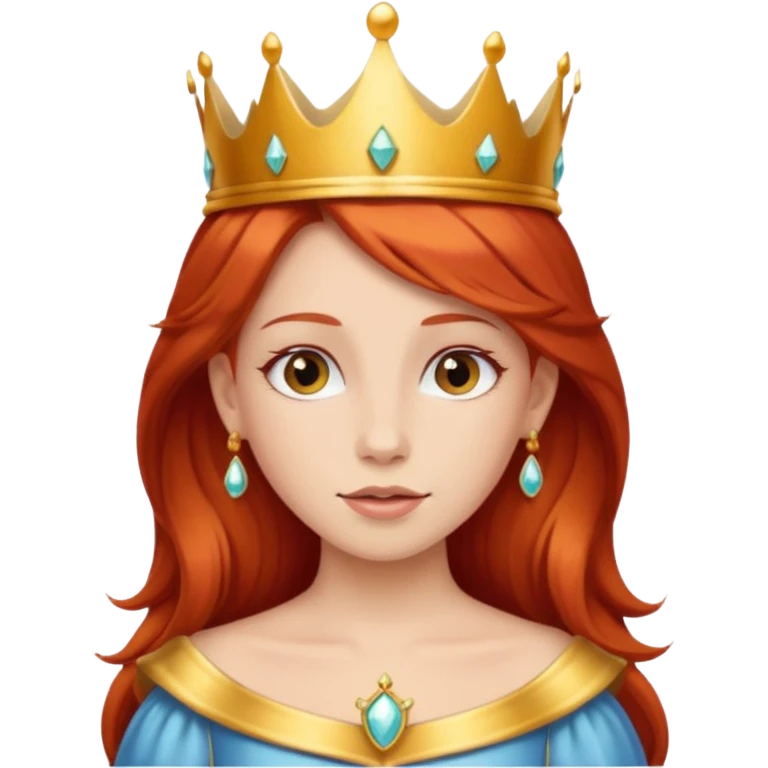 red  haired brown princess emoji