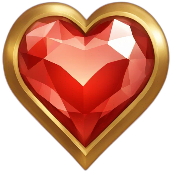 Red heart diamond with gold border emoji