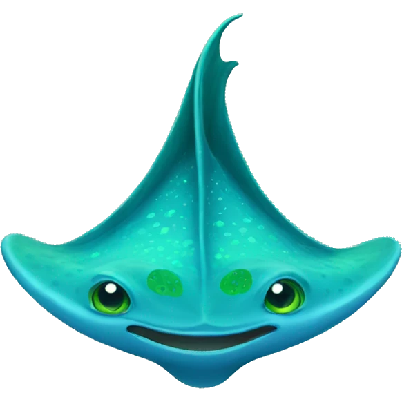 blue stingray with green designs emoji
