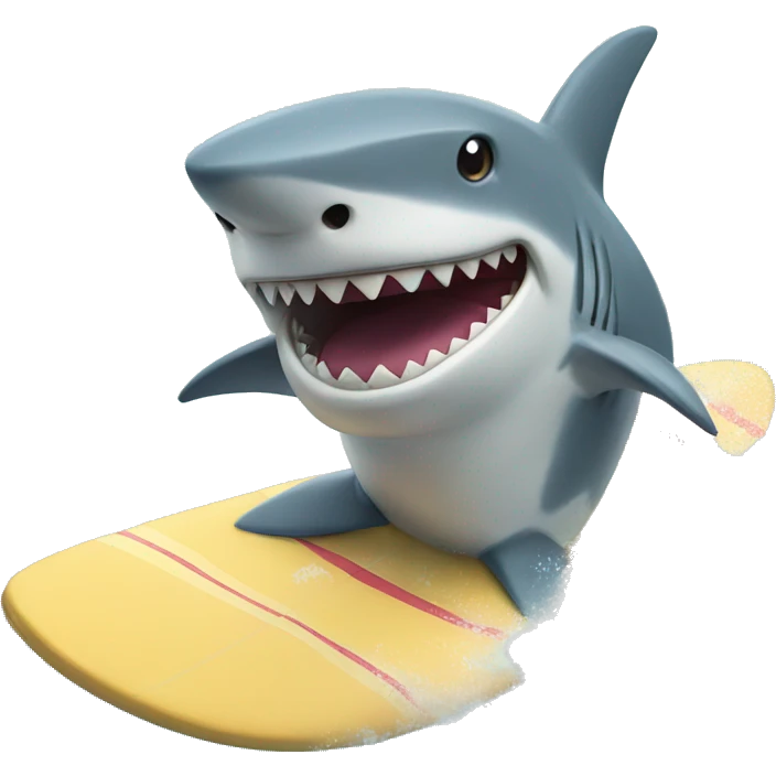 Shark wearing dress surfing on water emoji