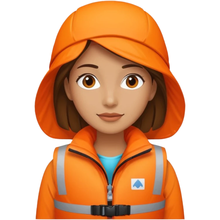 female wearing life jacket emoji