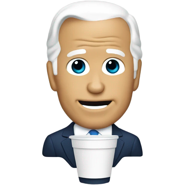 joe biden holding a white foam cup emoji