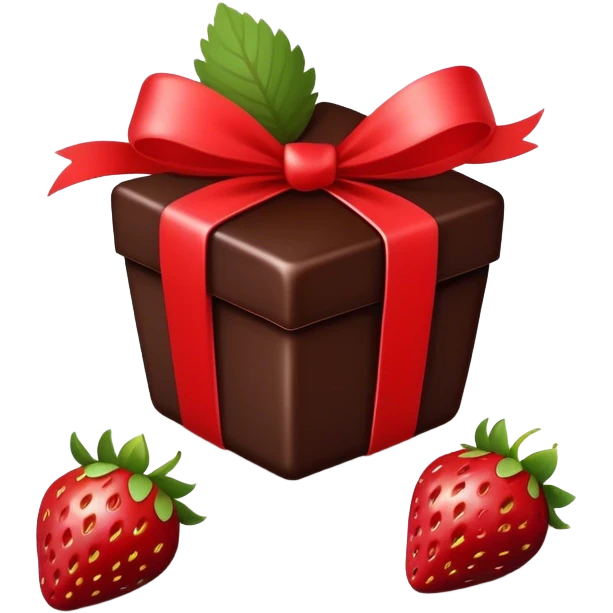 gift set of strawberries in chocolate emoji