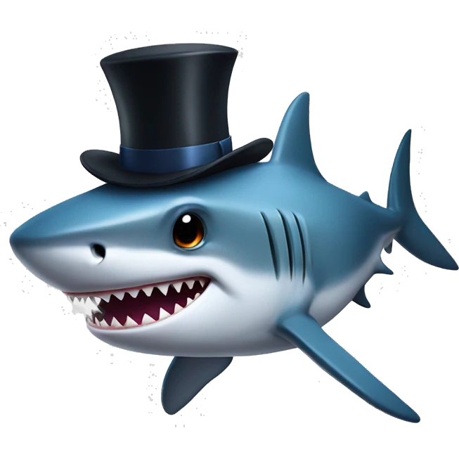 shark with tophat emoji