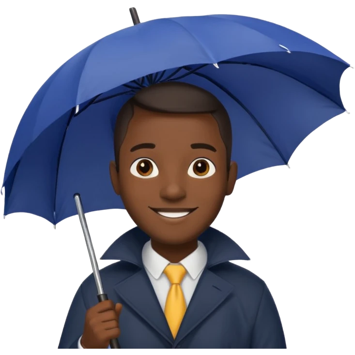 black man holding umbrella emoji