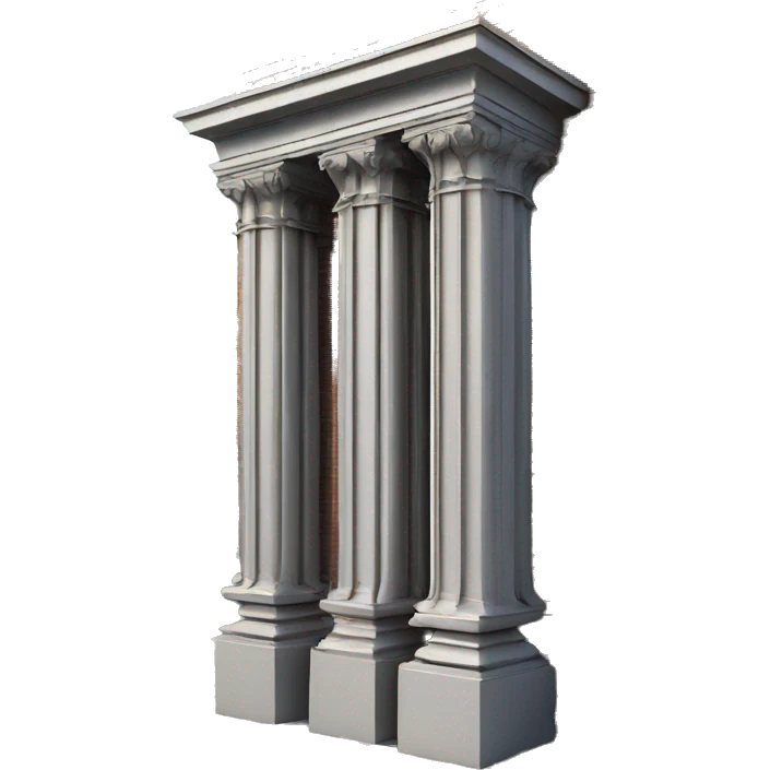 cast iron metal column structure pilar, modern frontal emoji