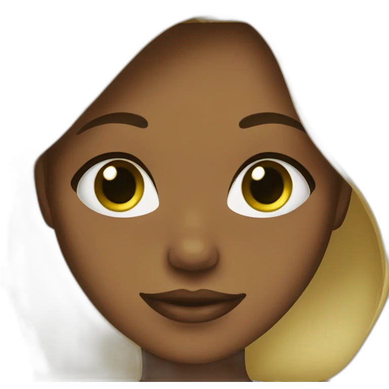 Brown skin Girl blonde hair green eyes  emoji