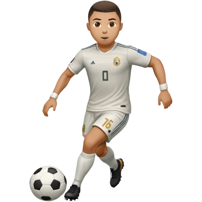 Ronaldo dribbling with a football emoji
