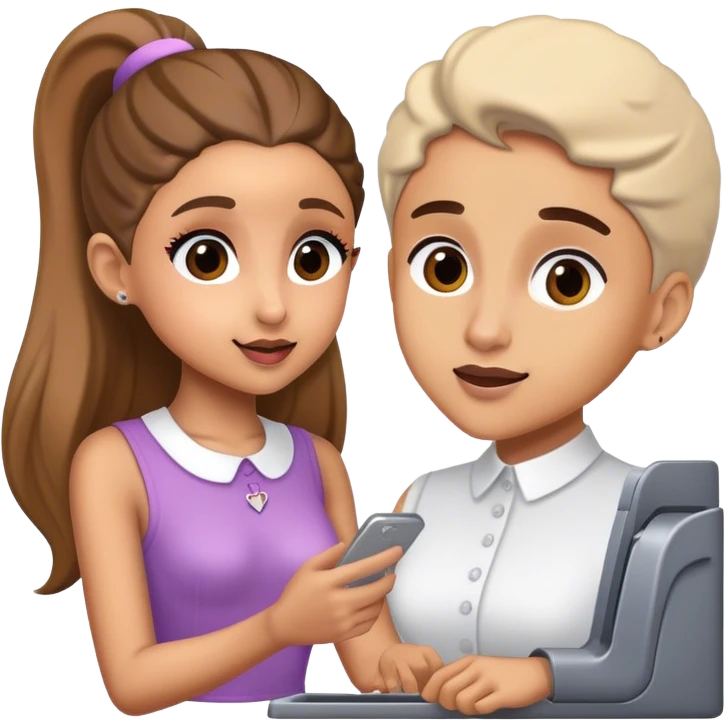 Ariana Grande talking to the cashier emoji