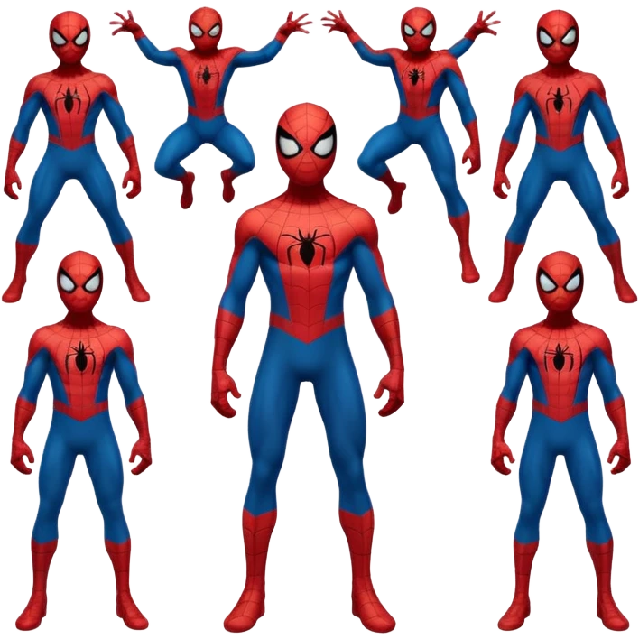 Spiderman full body doodle all reactions emoji