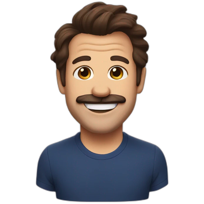 Ted lasso smile head brown hair emoji