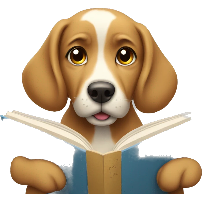 dog reading emoji