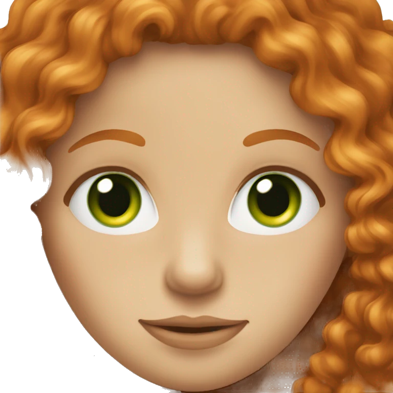 Long curly ginger hair on women with green eyes  emoji