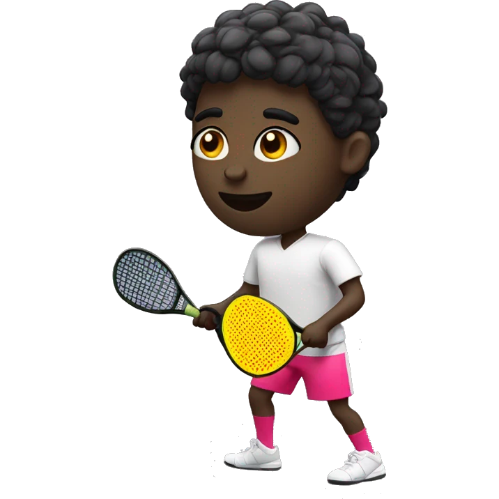 Padel player with black tees emoji