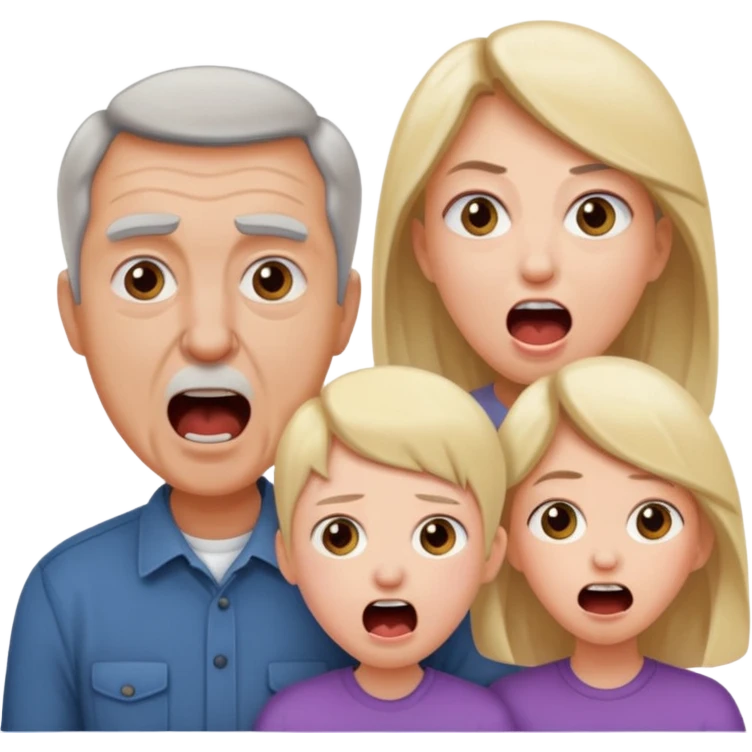 HAZ UNA FAMILIA GRITANDO, MI NOVIA, MI OPAPA. MI MAMA Y YO. CARA DE GRITOS FUERTEES emoji