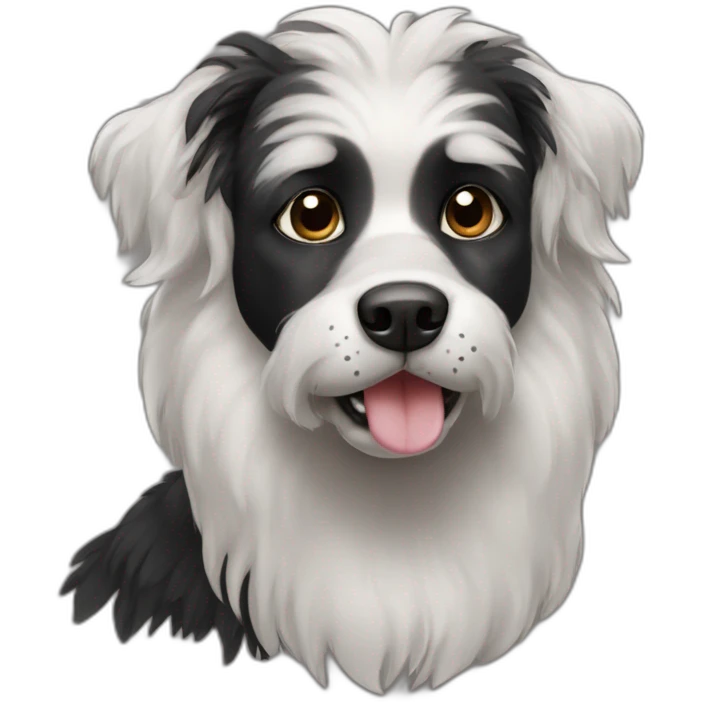 black griffon dog with really not much white hairs only under mouth and on eyebrows emoji