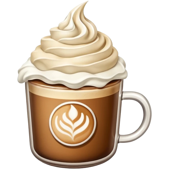 Cozy beige Coffee with whipped cream  emoji