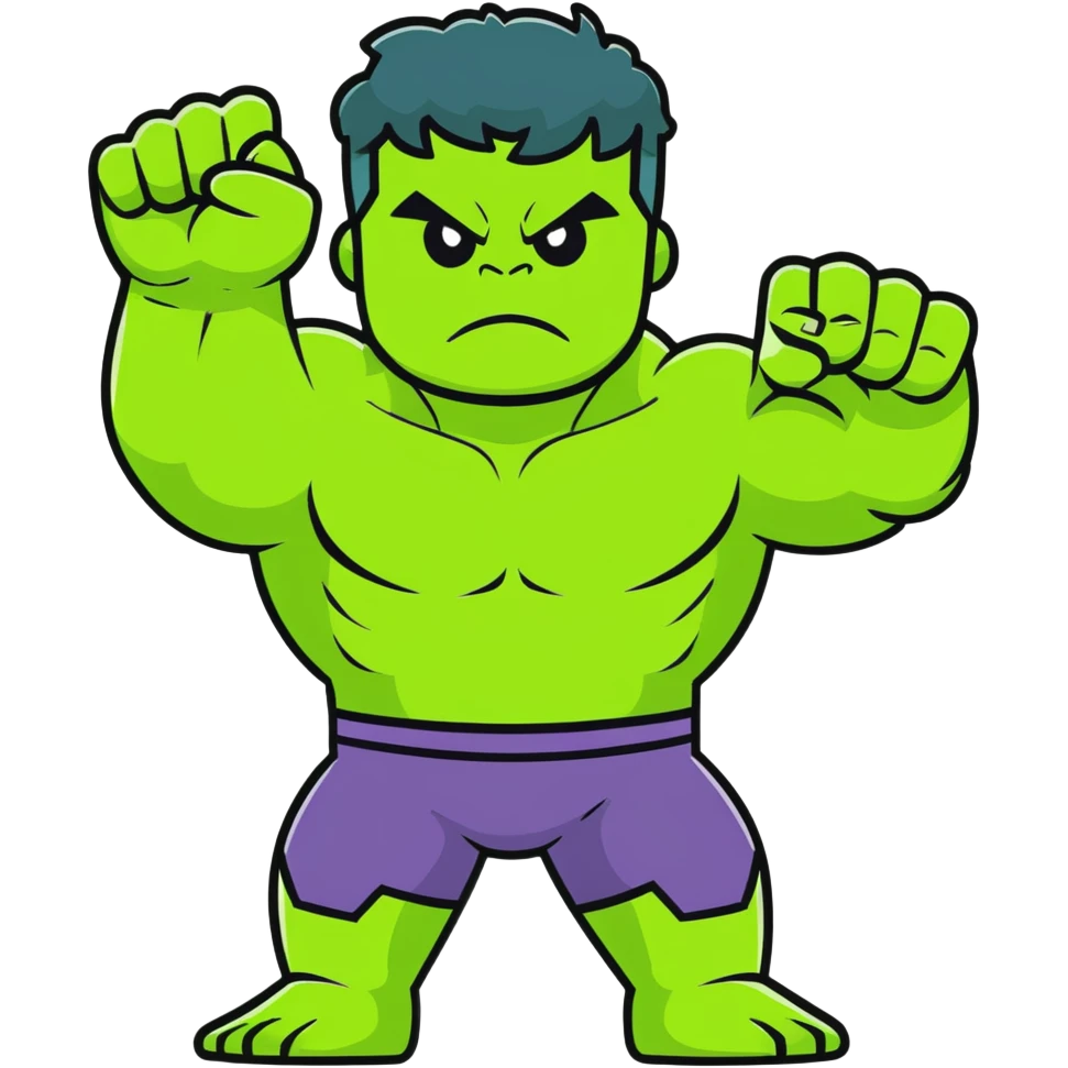happy hulk superhero waving for kids emoji
