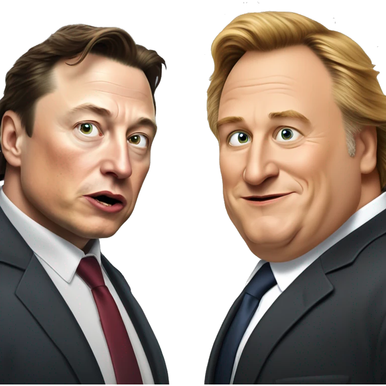 Elon musk vs Gérard Depardieu emoji