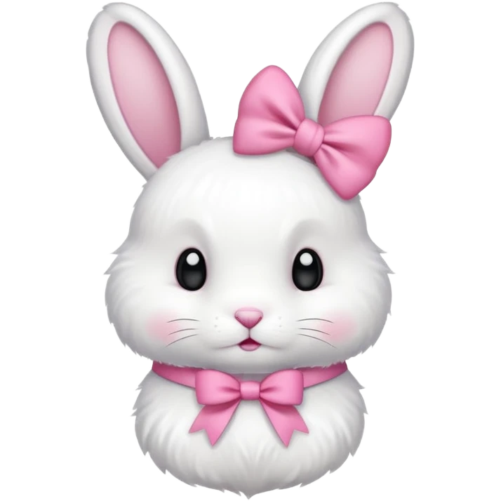 White bunny with a pink 🎀 emoji