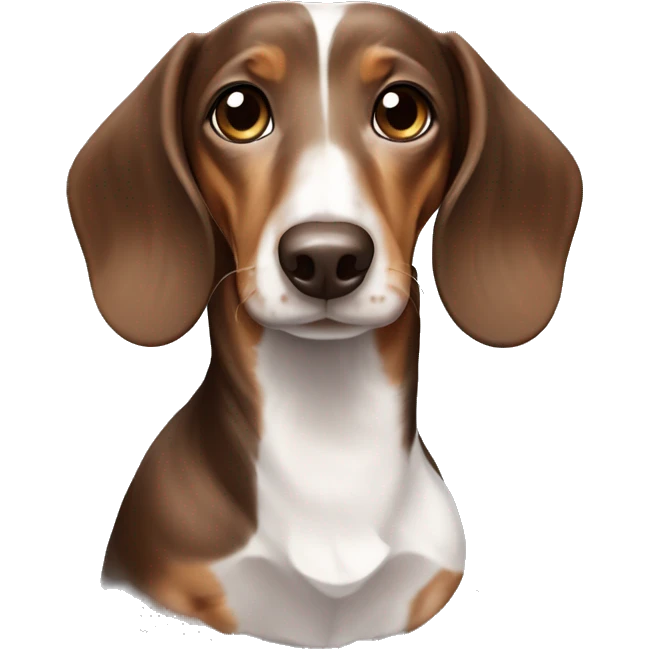 Brown and white Dapple Dachshund  emoji