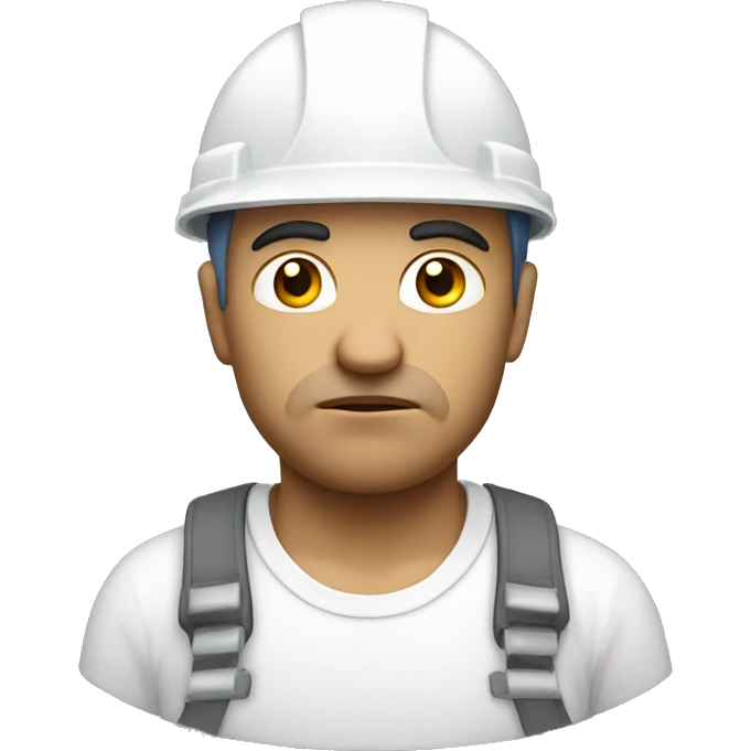a sad builder with a white helmet emoji