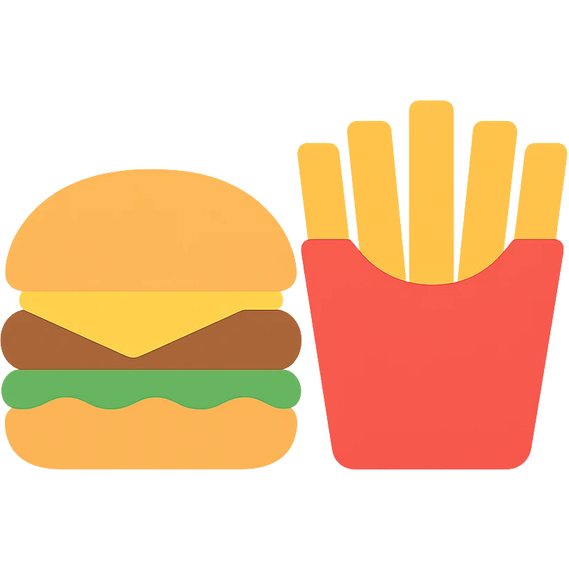 burger and fries emoji