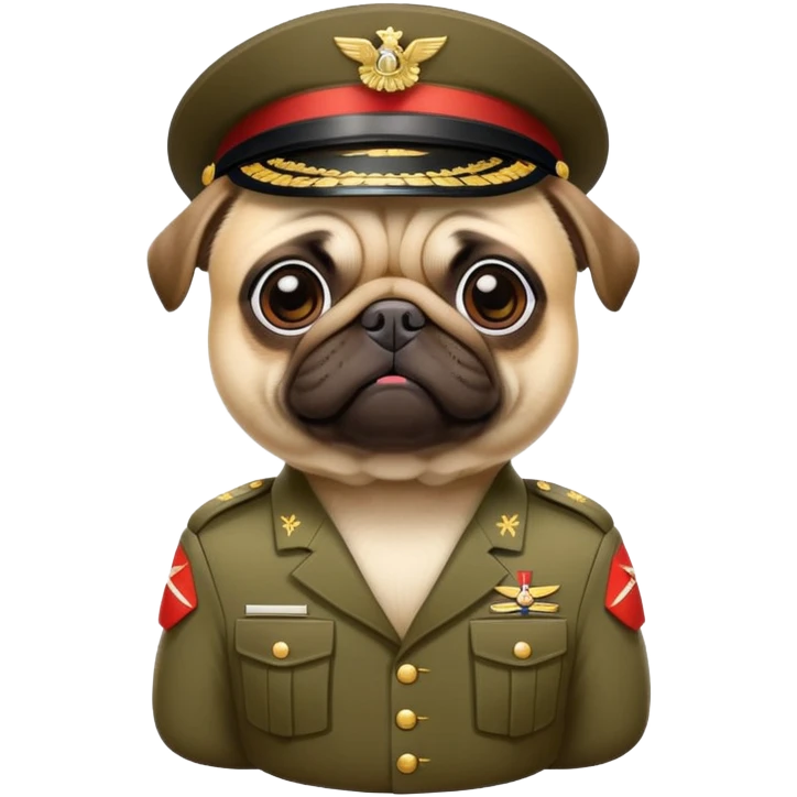 pug in military outfit as a soldier   emoji
