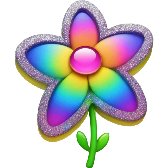 Flower, rainbow, colorful, neon, glitter  emoji