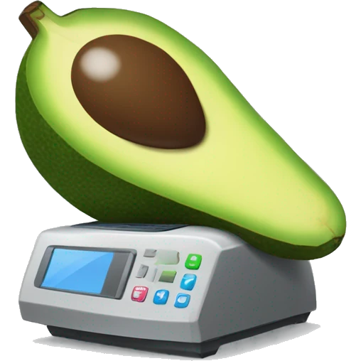 un aguacate con una computadora emoji