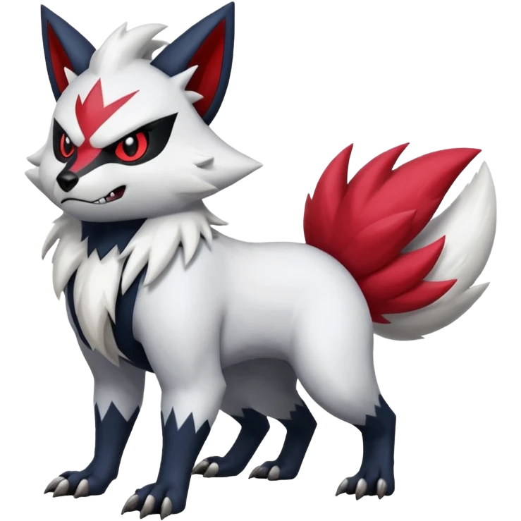 Zorua-Zangoose-Obstagoon-Absol-hybrid-fusion, full body emoji