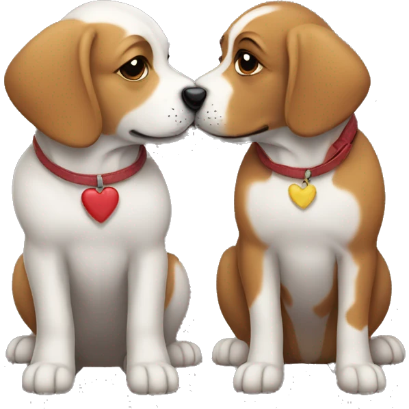 two dogs kissing emoji